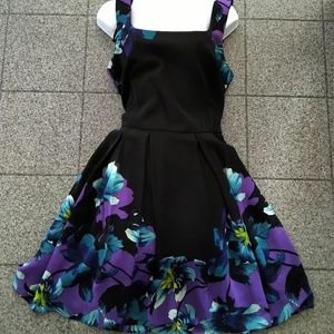 Le Chateau Floral Dress NEW Black and Purple
